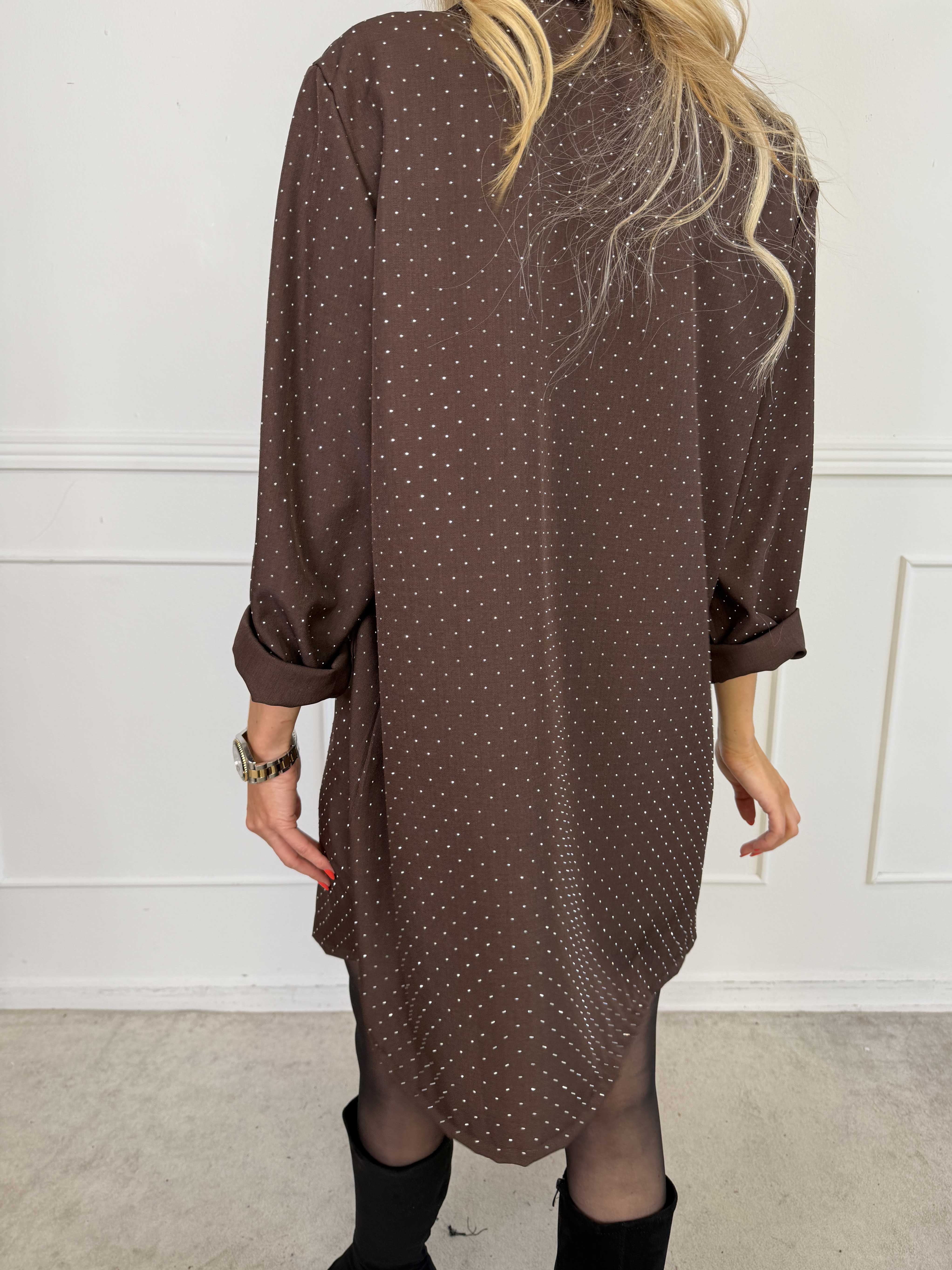 Lanthe long - Lang plus size blazer med similisten